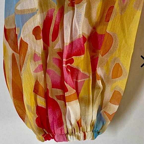 Gingham & Heels Floral Button-Front Maxi Dress in Pink, Blue & Cream NWT - Picture 6 of 8